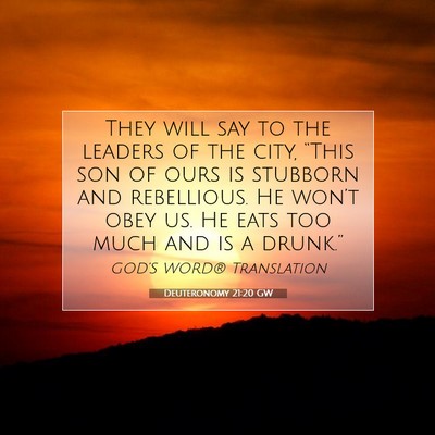 Picture 07 - Deuteronomy 21:20 GW - They will say to the leaders of the city, “This - Bible Verse Picture