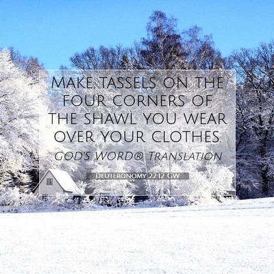 Picture 07 - Deuteronomy 22:12 GW - Make tassels on the four corners of the shawl you - Bible Verse Picture