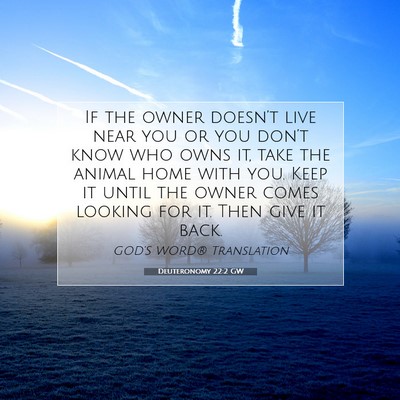 Picture 07 - Deuteronomy 22:2 GW - If the owner doesn’t live near you or you - Bible Verse Picture