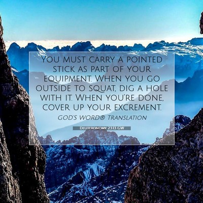 Picture 07 - Deuteronomy 23:13 GW - You must carry a pointed stick as part of your - Bible Verse Picture