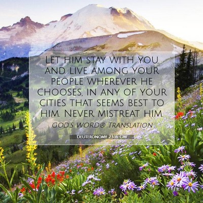 Picture 07 - Deuteronomy 23:16 GW - Let him stay with you and live among your people - Bible Verse Picture