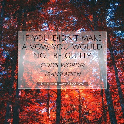 Picture 07 - Deuteronomy 23:22 GW - If you didn’t make a vow, you would not be - Bible Verse Picture