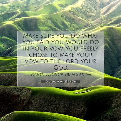 Picture 07 - Deuteronomy 23:23 GW - Make sure you do what you said you would do in - Bible Verse Picture