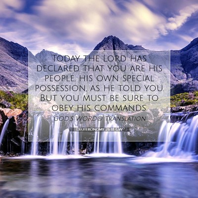 Picture 07 - Deuteronomy 26:18 GW - Today the Lord has declared that you are his - Bible Verse Picture