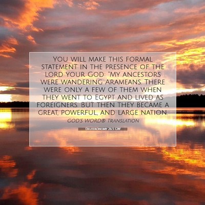 Picture 07 - Deuteronomy 26:5 GW - You will make this formal statement in the - Bible Verse Picture