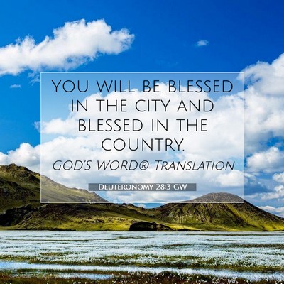 Picture 07 - Deuteronomy 28:3 GW - You will be blessed in the city and blessed in - Bible Verse Picture