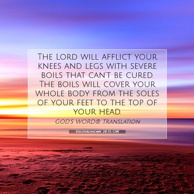 Picture 07 - Deuteronomy 28:35 GW - The Lord will afflict your knees and legs with - Bible Verse Picture