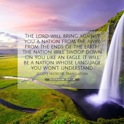 Picture 07 - Deuteronomy 28:49 GW - The Lord will bring against you a nation from far - Bible Verse Picture
