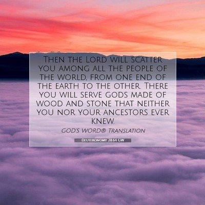 Picture 07 - Deuteronomy 28:64 GW - Then the Lord will scatter you among all the - Bible Verse Picture