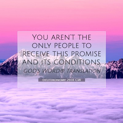 Picture 07 - Deuteronomy 29:14 GW - You aren’t the only people to receive this - Bible Verse Picture