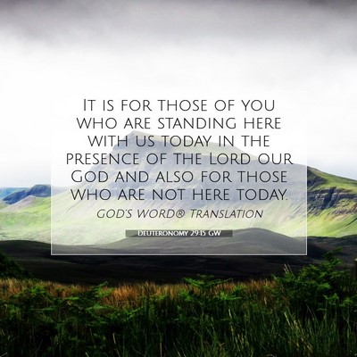 Picture 07 - Deuteronomy 29:15 GW - It is for those of you who are standing here with - Bible Verse Picture