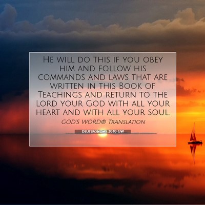 Picture 07 - Deuteronomy 30:10 GW - He will do this if you obey him and follow his - Bible Verse Picture