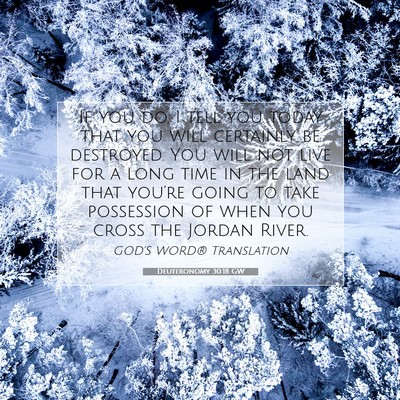 Picture 07 - Deuteronomy 30:18 GW - If you do, I tell you today that you will - Bible Verse Picture
