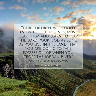 Picture 07 - Deuteronomy 31:13 GW - Their children, who don’t know these teachings, - Bible Verse Picture