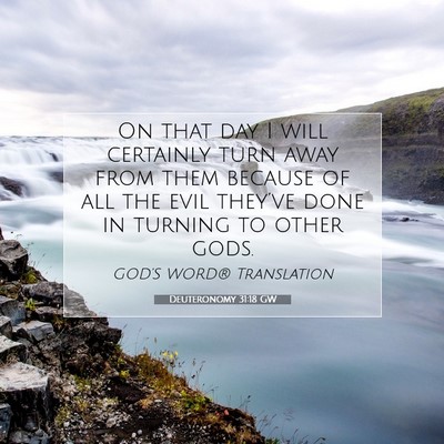 Picture 07 - Deuteronomy 31:18 GW - On that day I will certainly turn away from them - Bible Verse Picture