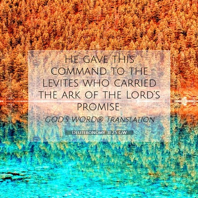 Picture 07 - Deuteronomy 31:25 GW - He gave this command to the Levites who carried - Bible Verse Picture