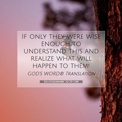 Picture 07 - Deuteronomy 32:29 GW - If only they were wise enough to understand this - Bible Verse Picture