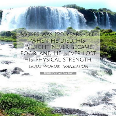 Picture 07 - Deuteronomy 34:7 GW - Moses was 120 years old when he died. His - Bible Verse Picture