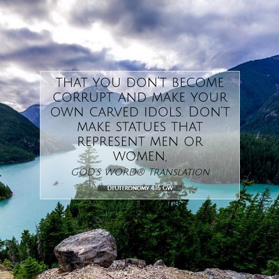 Picture 07 - Deuteronomy 4:16 GW - that you don’t become corrupt and make your own - Bible Verse Picture