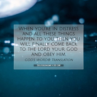 Picture 07 - Deuteronomy 4:30 GW - When you’re in distress and all these things - Bible Verse Picture
