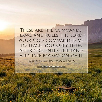 Picture 07 - Deuteronomy 6:1 GW - These are the commands, laws, and rules the Lord - Bible Verse Picture