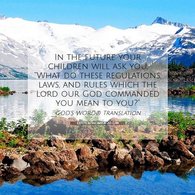 Picture 07 - Deuteronomy 6:20 GW - In the future your children will ask you, “What - Bible Verse Picture