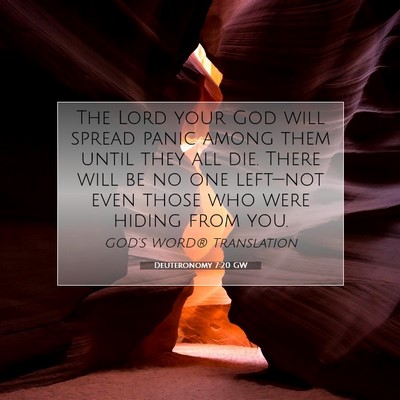 Picture 07 - Deuteronomy 7:20 GW - The Lord your God will spread panic among them - Bible Verse Picture