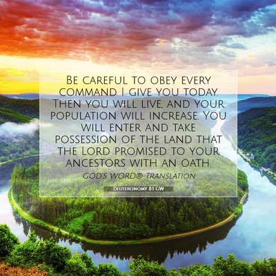 Picture 07 - Deuteronomy 8:1 GW - Be careful to obey every command I give you - Bible Verse Picture