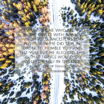 Picture 07 - Deuteronomy 8:16 GW - He was the one who fed you in the desert with - Bible Verse Picture