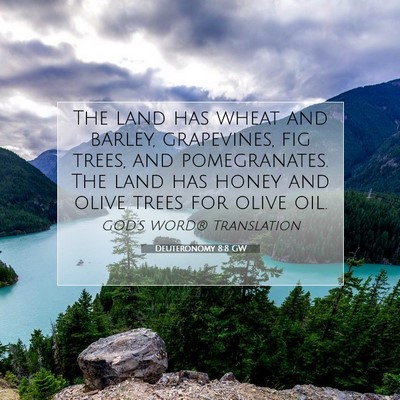 Picture 07 - Deuteronomy 8:8 GW - The land has wheat and barley, grapevines, fig - Bible Verse Picture