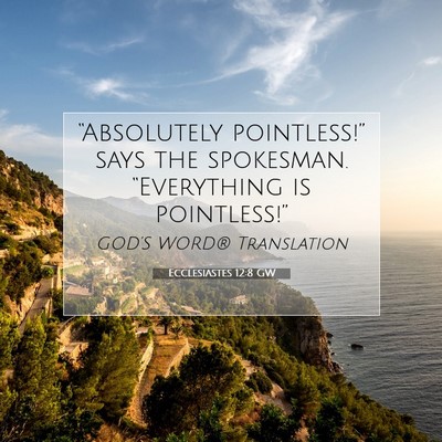 Picture 07 - Ecclesiastes 12:8 GW - “Absolutely pointless!” says the spokesman. - Bible Verse Picture