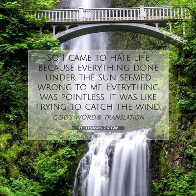 Picture 07 - Ecclesiastes 2:17 GW - So I came to hate life because everything done - Bible Verse Picture