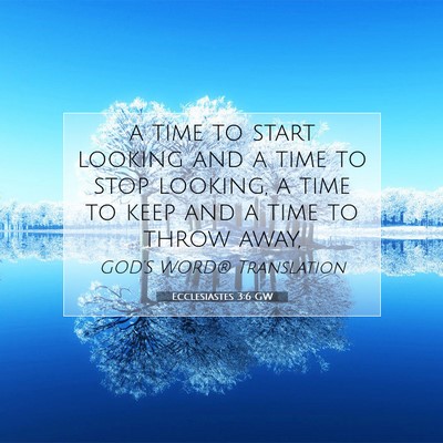 Picture 07 - Ecclesiastes 3:6 GW - a time to start looking and a time to stop - Bible Verse Picture