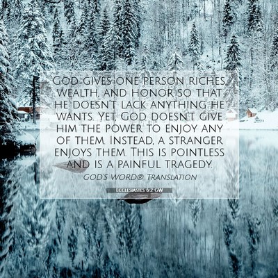 Picture 07 - Ecclesiastes 6:2 GW - God gives one person riches, wealth, and honor so - Bible Verse Picture