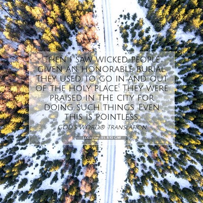 Picture 07 - Ecclesiastes 8:10 GW - Then I saw wicked people given an honorable - Bible Verse Picture