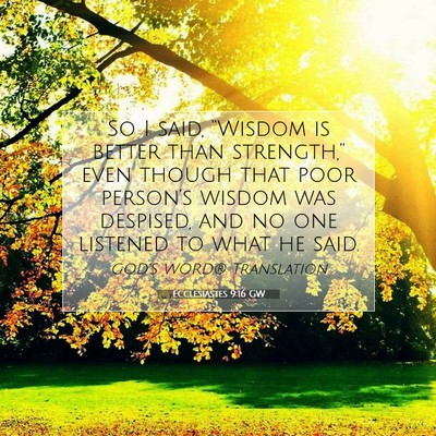 Picture 07 - Ecclesiastes 9:16 GW - So I said, “Wisdom is better than strength,” - Bible Verse Picture