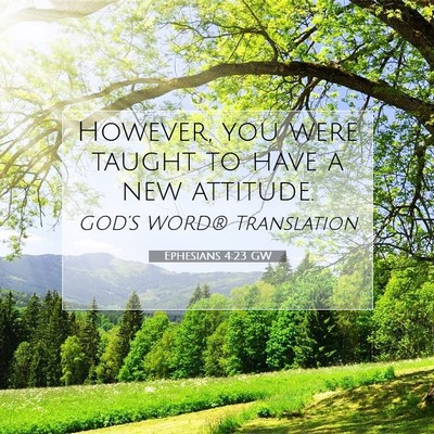 Picture 07 - Ephesians 4:23 GW - However, you were taught to have a new - Bible Verse Picture