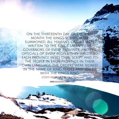 Picture 07 - Esther 3:12 GW - On the thirteenth day of the first month the - Bible Verse Picture