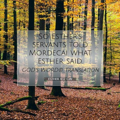 Picture 07 - Esther 4:12 GW - So Esther’s servants told Mordecai what Esther - Bible Verse Picture