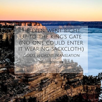 Picture 07 - Esther 4:2 GW - He even went right up to the king’s gate. (No - Bible Verse Picture