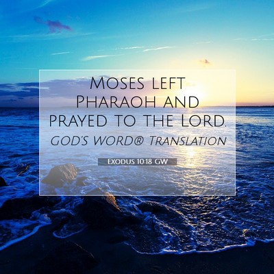 Picture 07 - Exodus 10:18 GW - Moses left Pharaoh and prayed to the - Bible Verse Picture