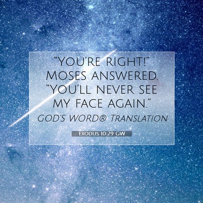 Picture 07 - Exodus 10:29 GW - “You’re right!” Moses answered. “You’ll - Bible Verse Picture