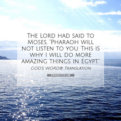 Picture 07 - Exodus 11:9 GW - The Lord had said to Moses, “Pharaoh will not - Bible Verse Picture