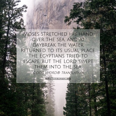 Picture 07 - Exodus 14:27 GW - Moses stretched his hand over the sea, and at - Bible Verse Picture