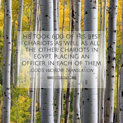 Picture 07 - Exodus 14:7 GW - He took 600 of his best chariots as well as all - Bible Verse Picture