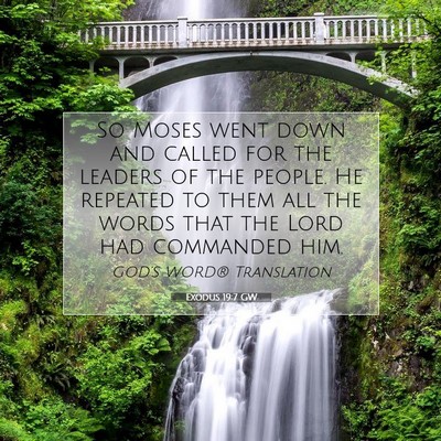 Picture 07 - Exodus 19:7 GW - So Moses went down and called for the leaders of - Bible Verse Picture