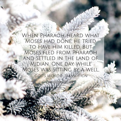 Picture 07 - Exodus 2:15 GW - When Pharaoh heard what Moses had done, he tried - Bible Verse Picture