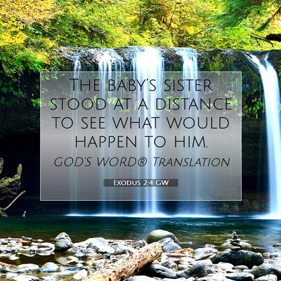 Picture 07 - Exodus 2:4 GW - The baby’s sister stood at a distance to see - Bible Verse Picture