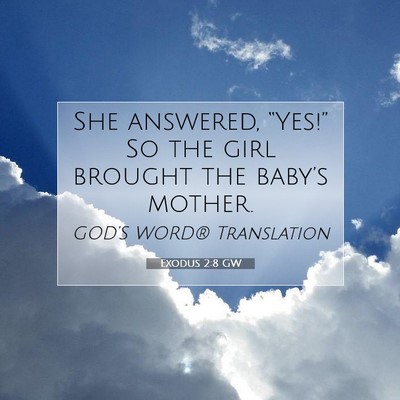 Picture 07 - Exodus 2:8 GW - She answered, “Yes!” So the girl brought the - Bible Verse Picture