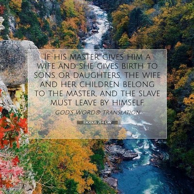 Picture 07 - Exodus 21:4 GW - If his master gives him a wife and she gives - Bible Verse Picture